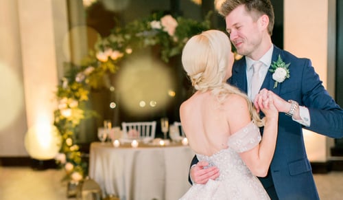 Bride and groom first dance