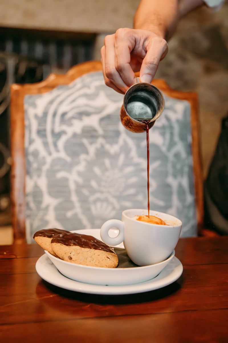 Affogato dessert on dining table