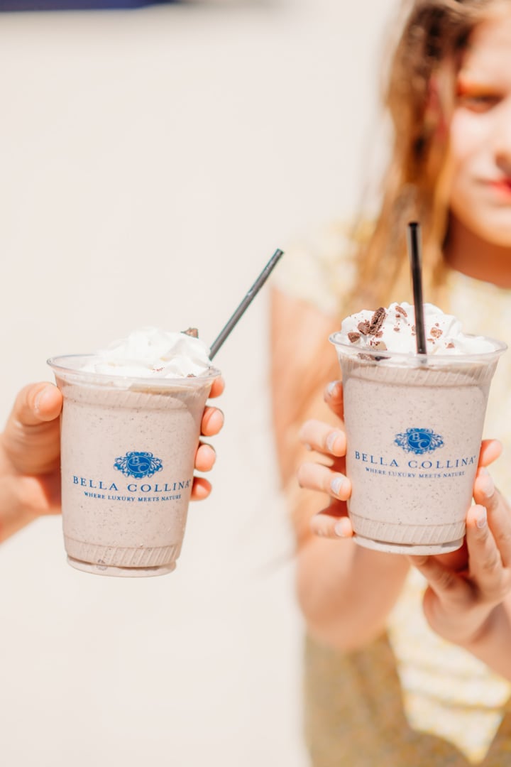 Kids with Milkshakes at Bella Collina Luxury Pool