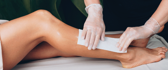 Woman getting leg waxing at the Spa at Bella Collina