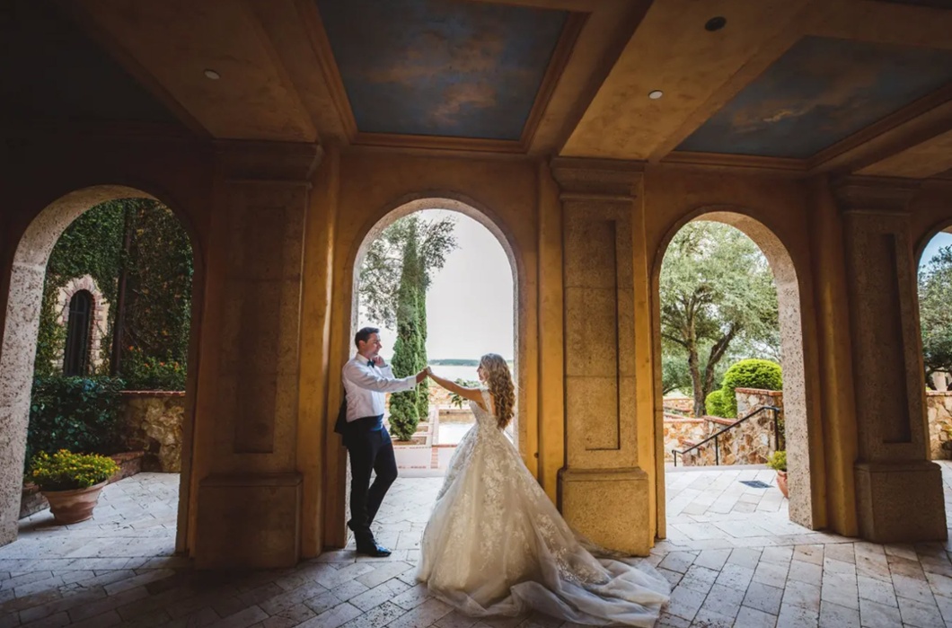 Bella Collina Wedding Dancing Under the Arches