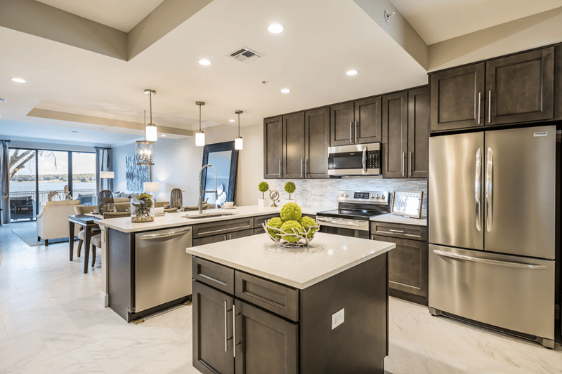 Two-bedroom Siena at Bella Collina condo with spacious kitchen and island