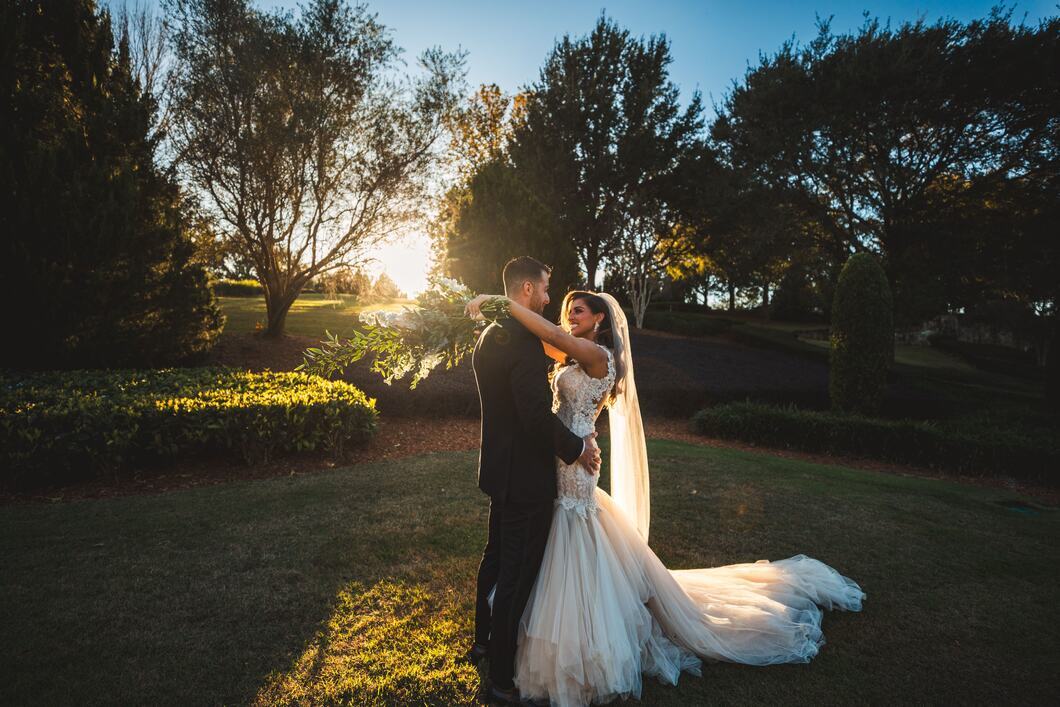 Bride & Groom Looking At Each Other in Nature-1