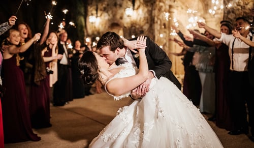 Wedding exit with sparkles 