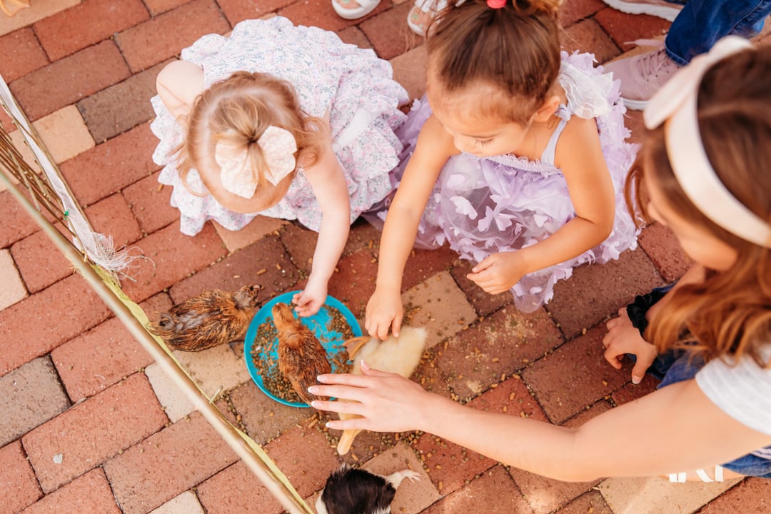 Kids doing crafts at Bella Collina special event