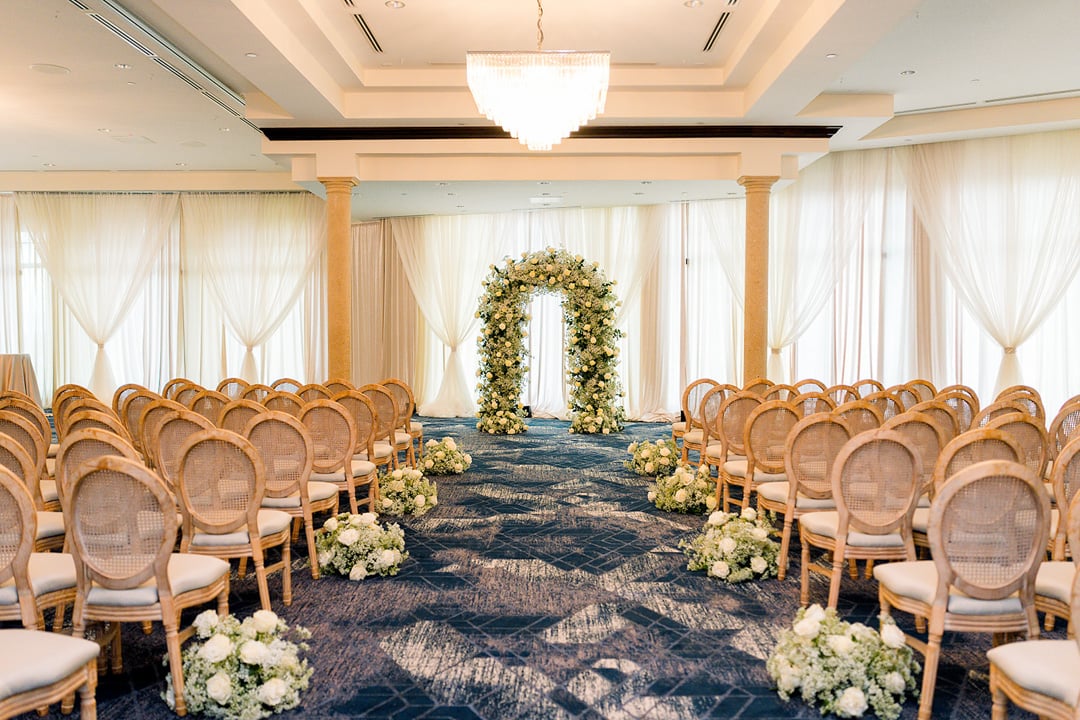 Ballroom ceremony setup at Bella Collina