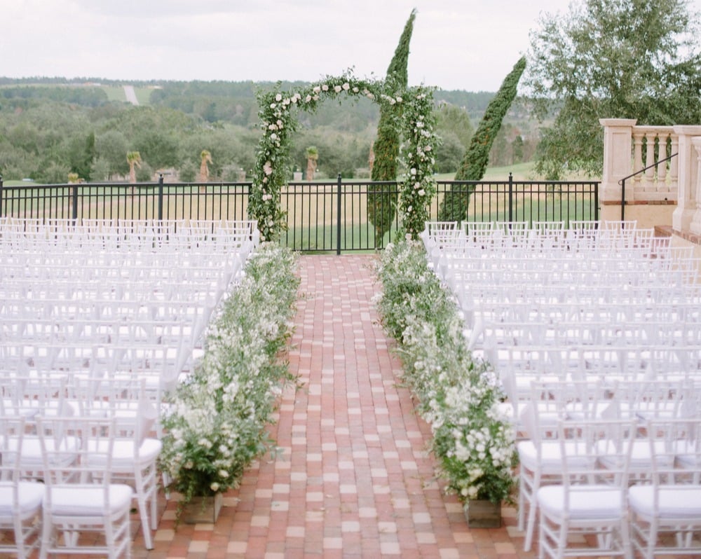 Ballroom Veranda wedding setup at Bella Collina