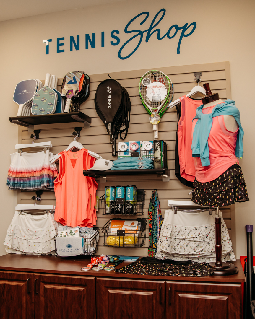 Items for sell at Bella Collina Fitness Center Tennis Shop