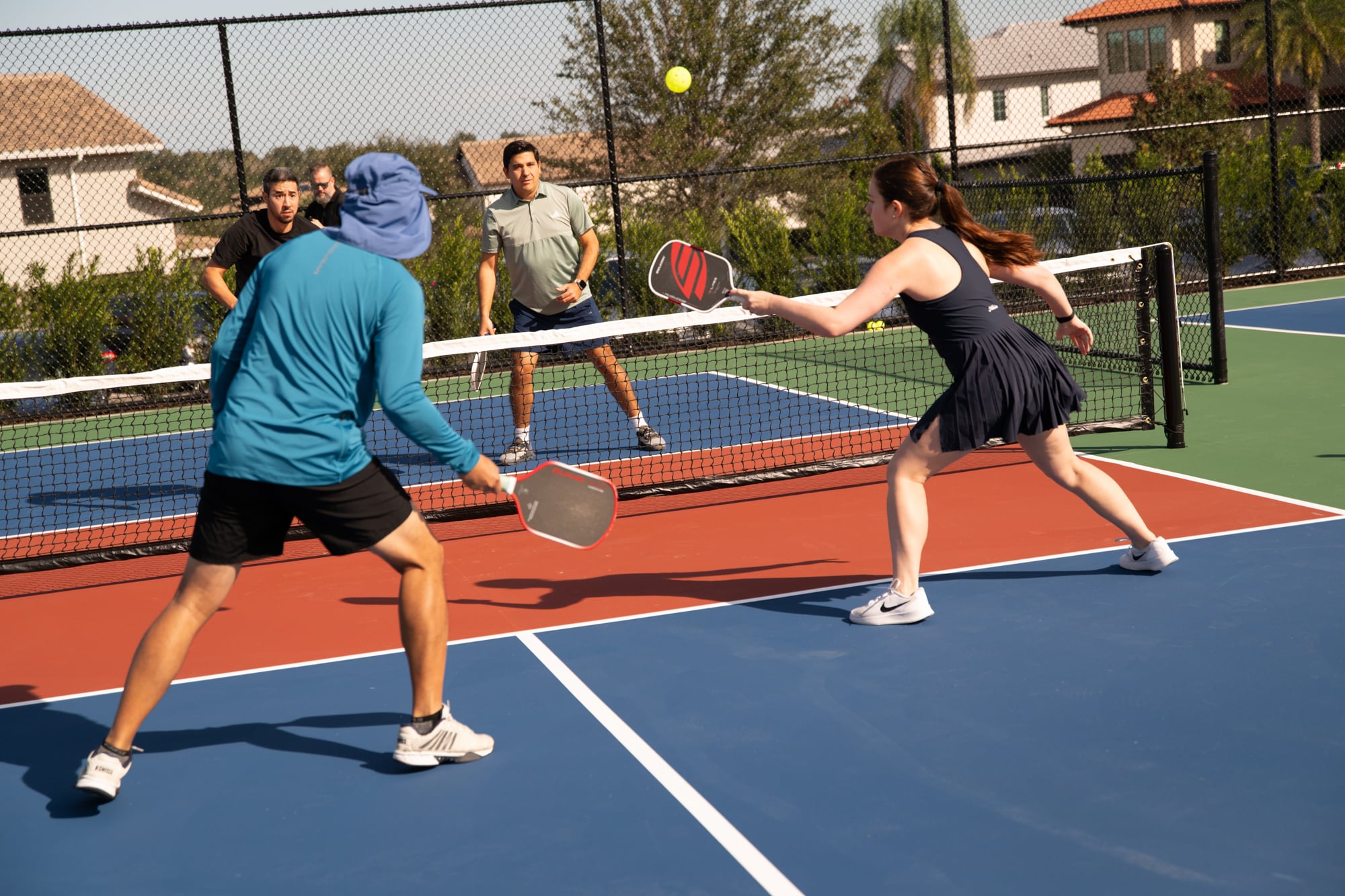 Doubles pickleball match at Bella Collina