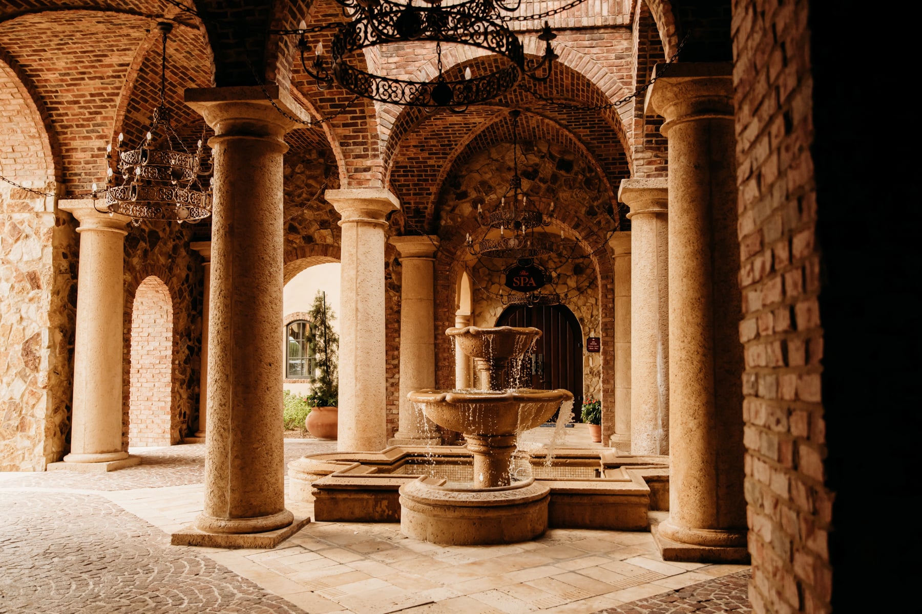 View of Clubhouse fountain at Bella Collina