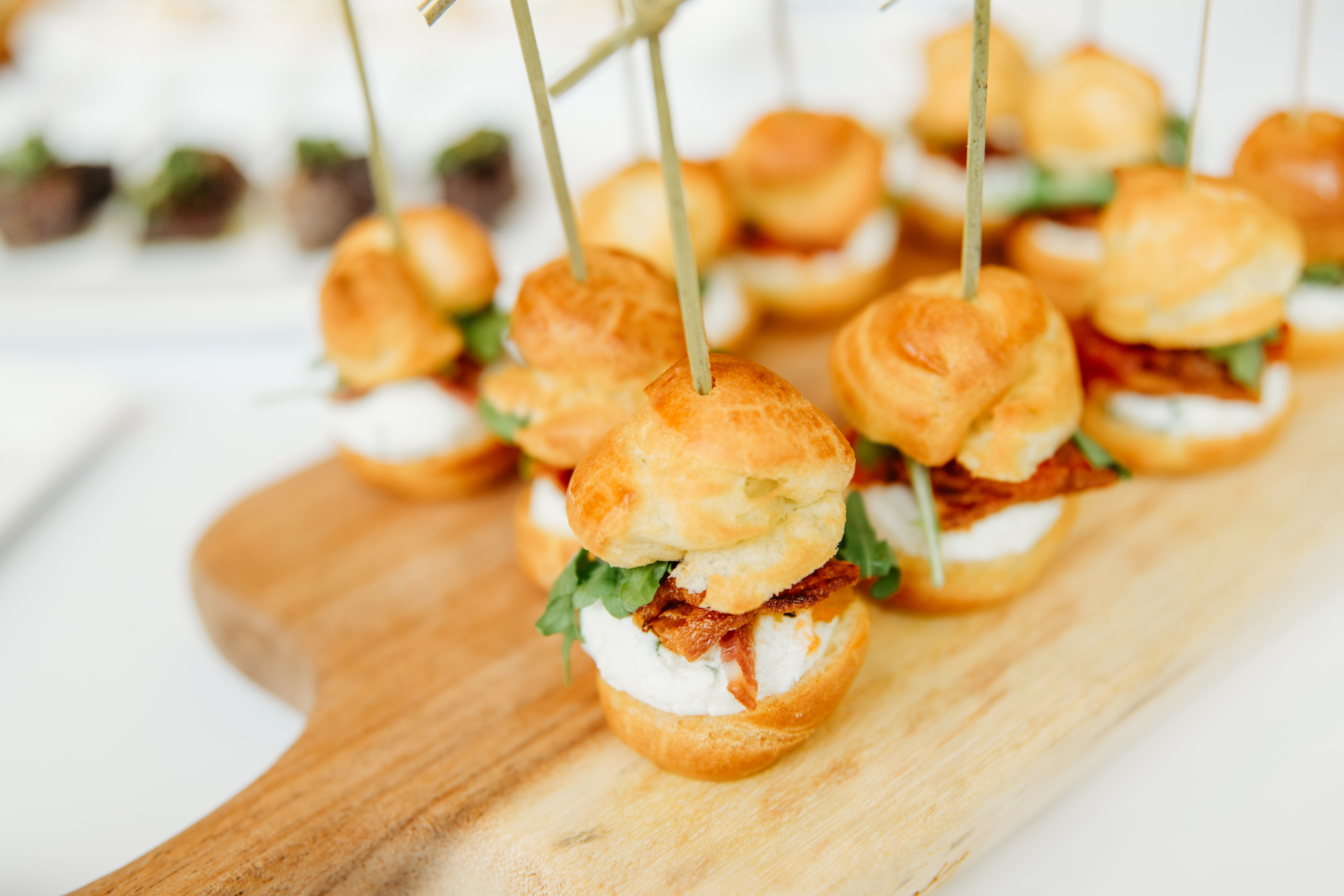 BLT Goat Cheese Cream Savory Gougere at Bella Collina