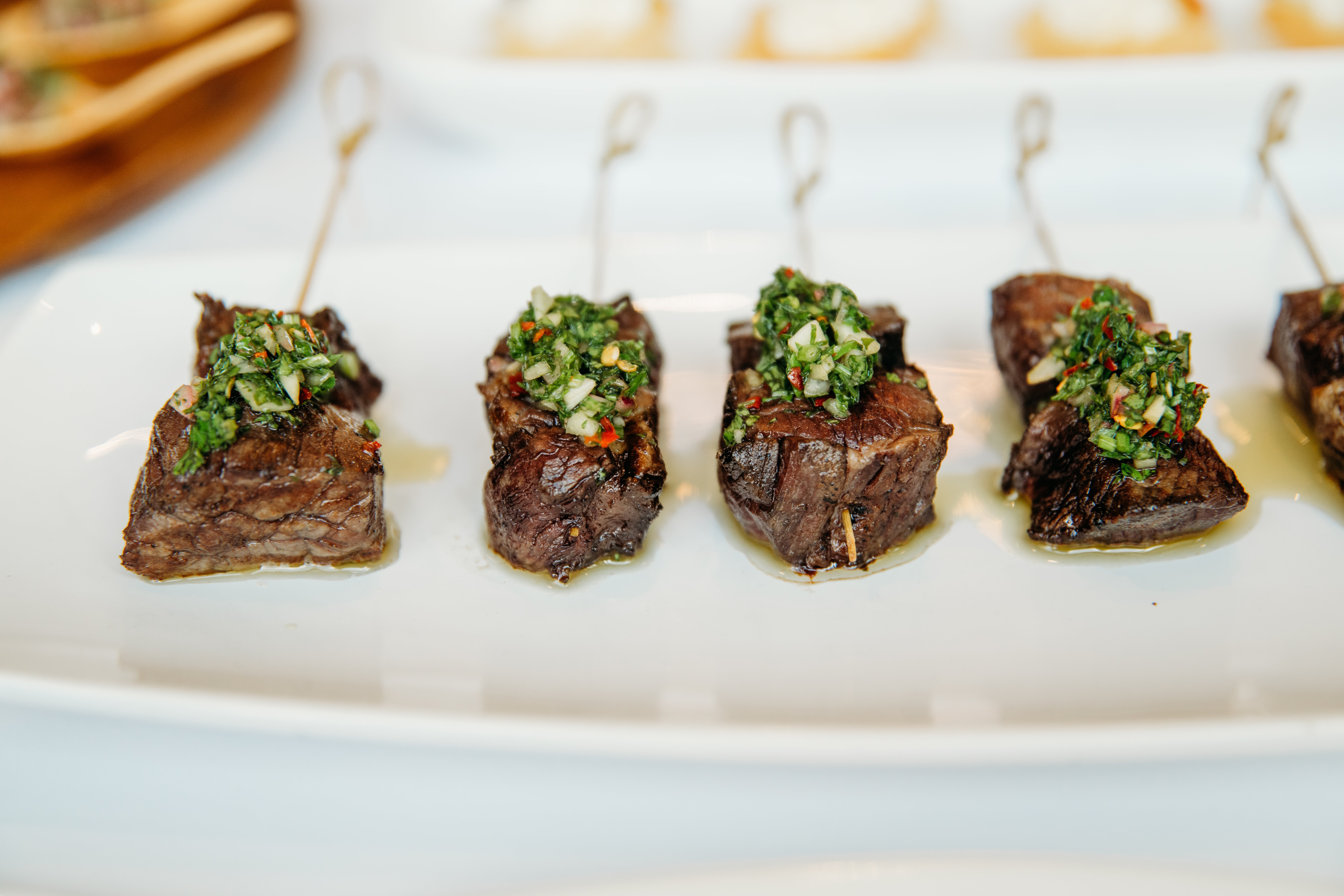 Beef Brochette Chimichurri entree at Bella Collina