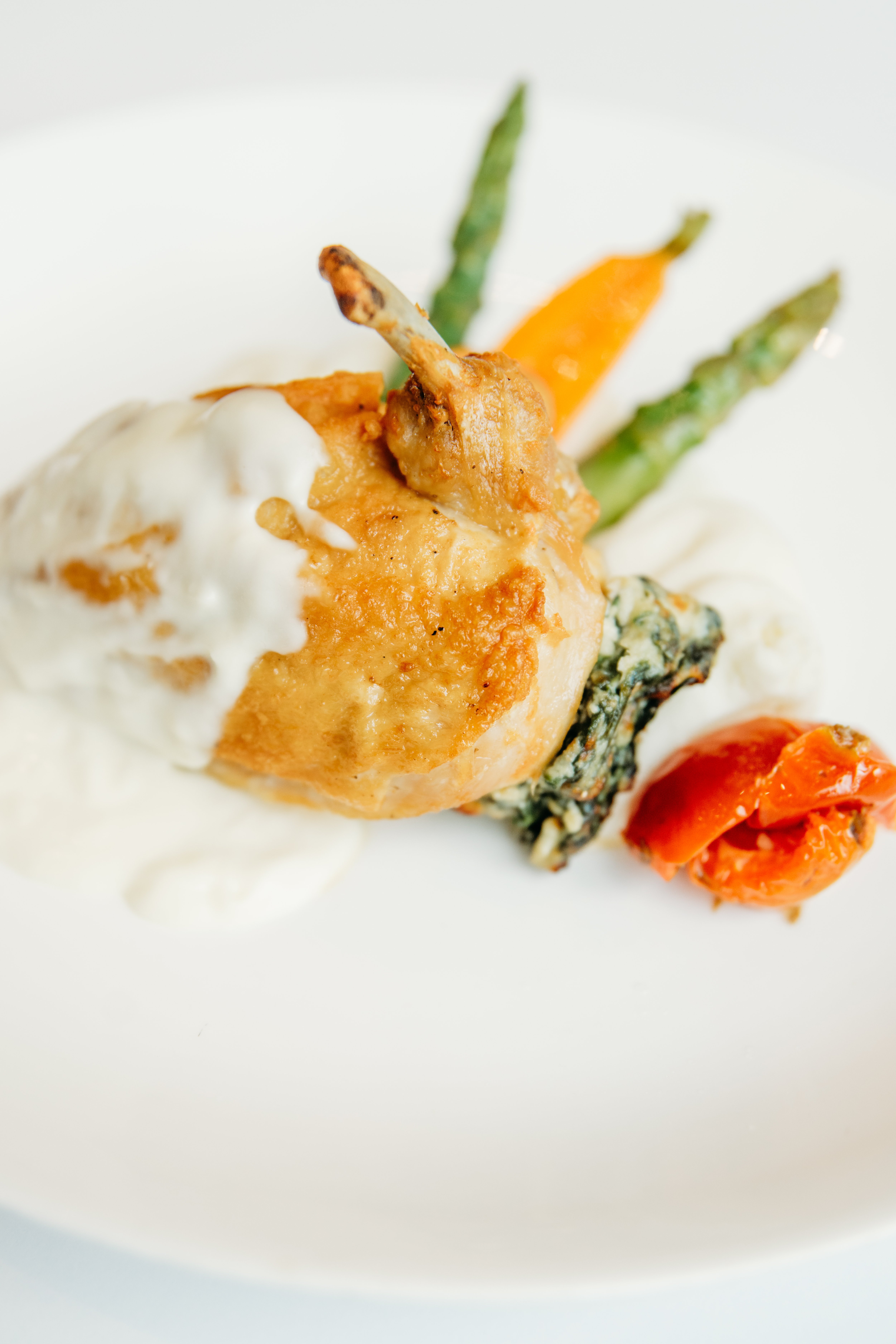 Spinach and ricotta stuff chicken entree